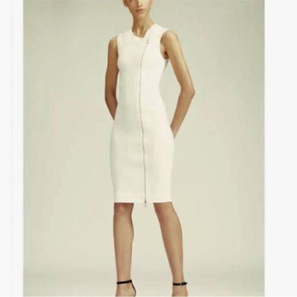 Yigal Azrouel White Asymmetric Moto Dress| Size 6 - Picture 1 of 8